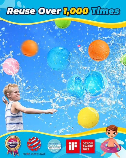 SOPPYCID 15PCS Reusable Water Balloons Quick Fill - Image 2