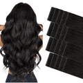 GOO GOO Invisi Edge Tape in Hair Extensions Human Hair, 1B Natural black 20pcs 22inch 50g, Virgin Remy Hair, Seamless Injected Tape, Natural Look