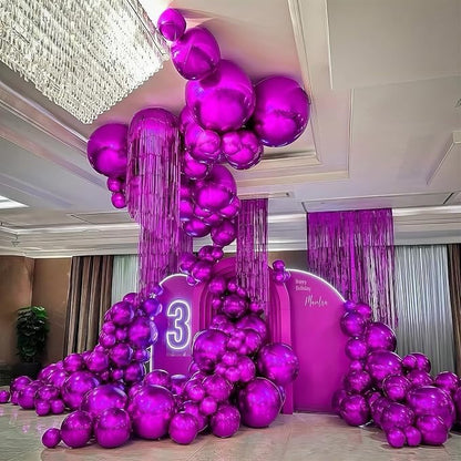 HILAVO 12PCS Hot Pink Round Foil Balloons - Image 6