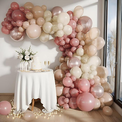 Vellax 146-Pc Balloon Garland Kit, Dusty Pink, Nude & Rose Gold DIY | 146-pc by Vellax
