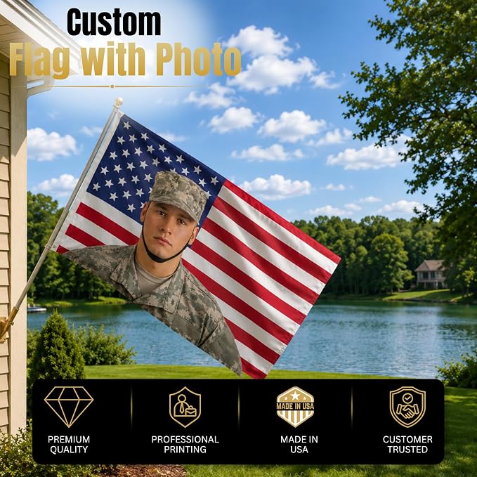Custom Flag with Face on It by BCB Print; Custom Flag with Picture; - Image 2