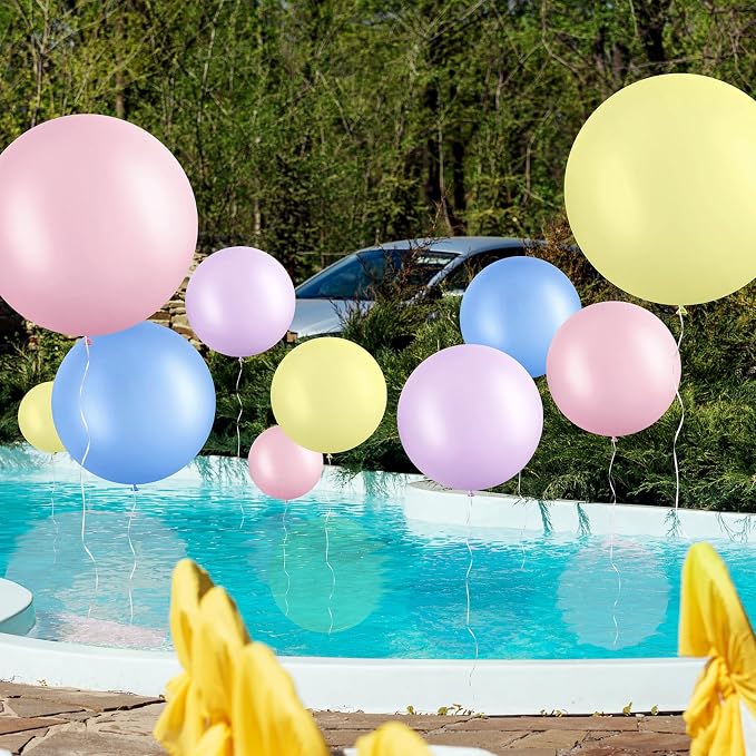 Gejoy 24 Pcs Pool Giant Balloons 36/24/18 Inch Jumbo Large Big Latex Balloons - Image 6