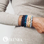 OLESILK Silk Hair Ties for Women: 100% Mulberry Skinny Silk Scrunchies, Soft Smooth No Damage No Crease for Thin Fine Curly Hair 5 Pack, Brown