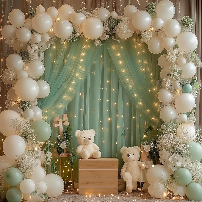Green Tulle Backdrop Curtains - Image 6