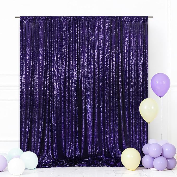 Eternal Beauty Purple 3mm Sequin Backdrop 7x7 Ft by EternalBeauty