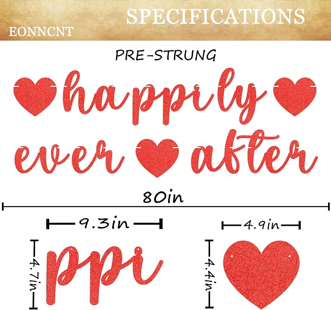 Pre-Strung Happily Ever After Banner - Image 3