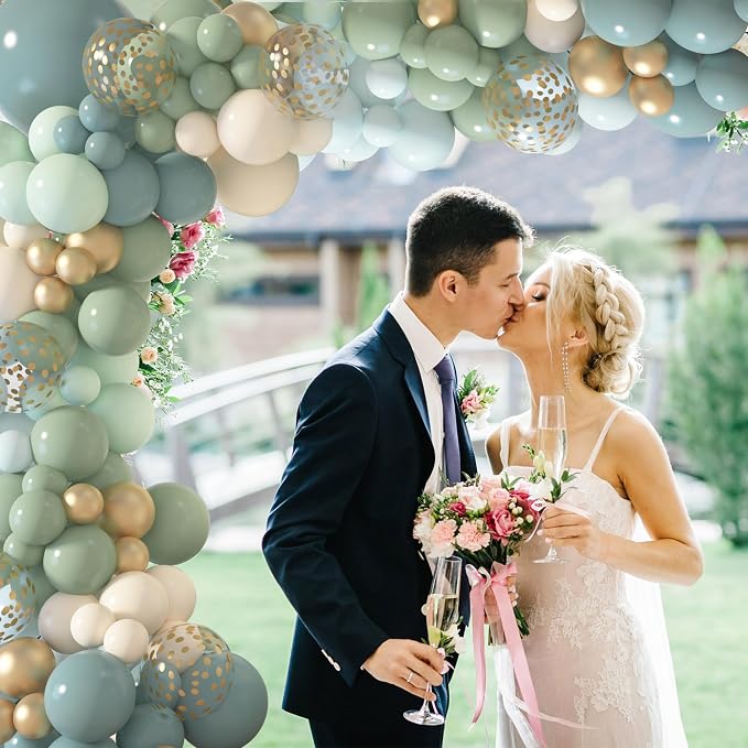 Amandir 173Pcs Dusty Blue Green Balloon Garland Arch Kit | Haze Fog Blue Ash - Image 6