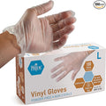 Med PRIDE Vinyl Gloves| Large Box of 100| 4.3 mil Thick, Powder-Free, Non-Sterile, Heavy Duty Disposable Gloves| Professional Grade for Healthcare, Medical, Food Handling, and More