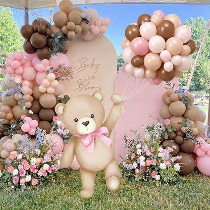 43 Pcs Pink Brown Bear Baby Shower Decorations - Image 2