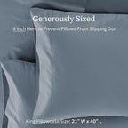 California Design Den Luxuriously Soft Premium 600 Thread Count, 100% Cotton Set of 2 Cases, Crisp Pillowcases King Size Set of 2, Fits King Pillows (Pastel Blue)