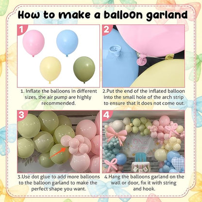 Goose Balloon Arch Kit Pastel Pink Blue Sage Green Balloons Garland Bow Gingham - Image 8