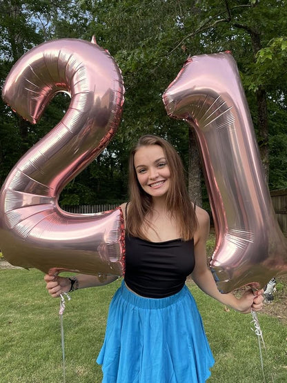 Numbers 10 Balloon 40Inch Rose Gold Balloons - Image 3