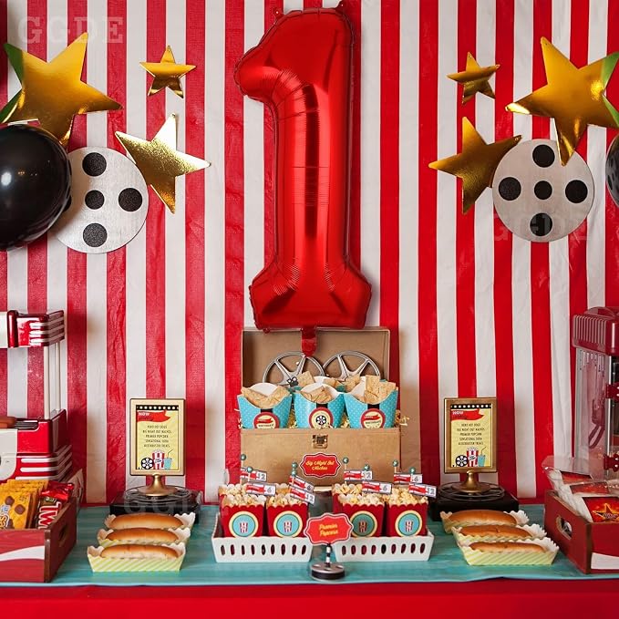 40 Inch 1 Red Number Balloons Mylar Foil Balloons 1st Birthday Party Decor | - Image 3