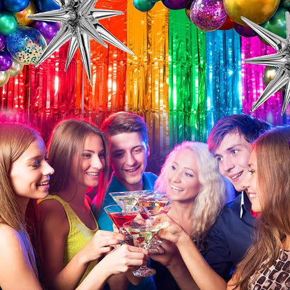 4 Packs Rainbow Foil Fringe Curtain, Baby Shower, Rainbow Party Decorations - Image 4