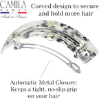 Camila Paris CP3574 French Hair Barrette Clip for Girls for Thick Curly Wavy Long Hair, Strong Hold Grip Hair Clips for Women, Automatic, No Slip Styling Girls Hair Accessories, Handmade in France