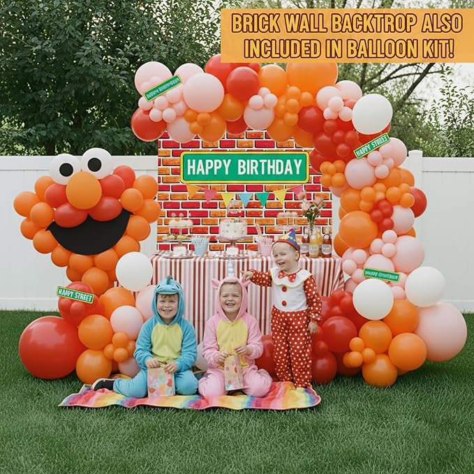 Sesame Friends Birthday Party decorations Cartoon Theme primary color Balloon - Image 2
