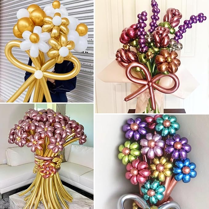 Metallic 260 long balloons 100 Pack Multicolored Twisting Animal Balloons - Image 7
