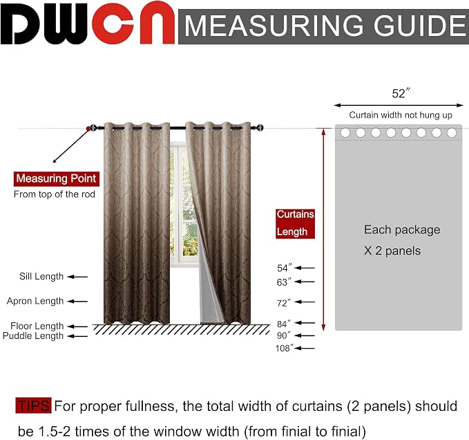 DWCN 100% Blackout Curtains for Bedroom 90 Inch Long - Image 8