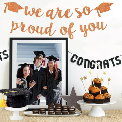 2026 Graduation Decorations Pre-Strung Blingbling We Are So Proud of You Banner - Image 6