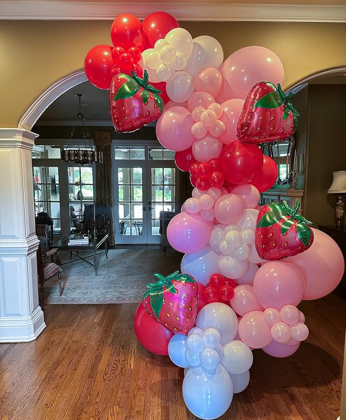 240pcs Strawberry Balloon Arch Garland Kit - Image 4