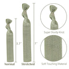 MEEDEE 100 Pack Olive Green Hair Ties For Women No Crease Soft Elastic Ribbon No Damage Olive Green Hair Ties Knotted Ouchless Hair Ribbon Yoga Hair Ribbons Elastic Bracelets