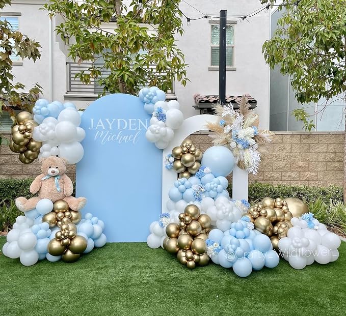 Blue and White Gold Balloons - Image 7