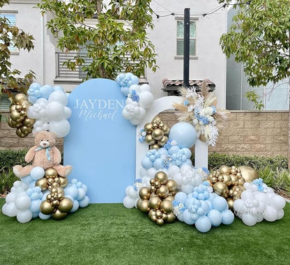 Blue and White Gold Balloons - Image 7