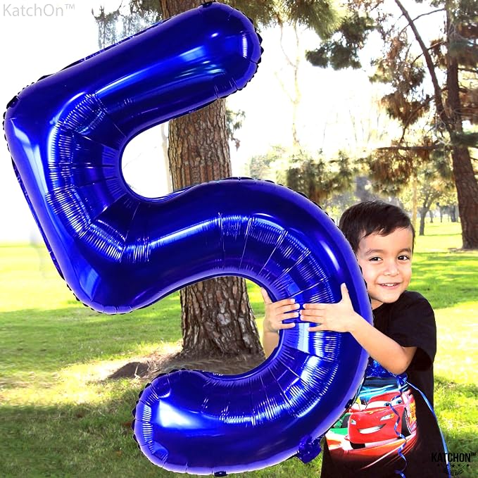 KatchOn Navy Blue Number 5 Balloon 40 Inch | 5th Birthday Decorations - Image 4
