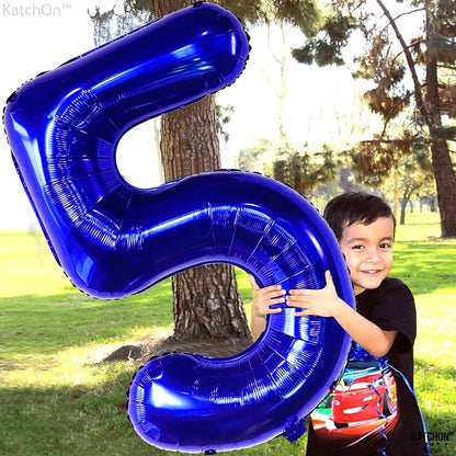 KatchOn Navy Blue Number 5 Balloon 40 Inch | 5th Birthday Decorations - Image 4