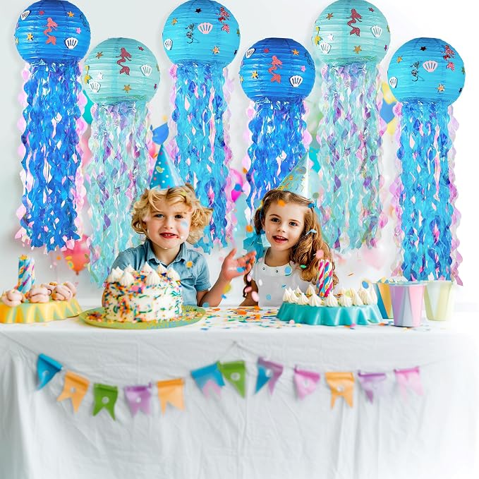 OBXT 12" Blue Jellyfish Lanterns - Image 4
