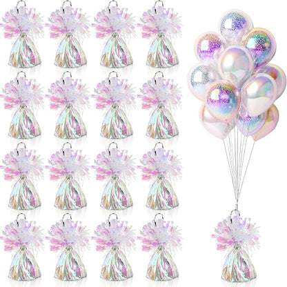 16 PCS Metallic Wrapped Balloon Weights Opalescent Heavy Balloon Weight by SPFYunion