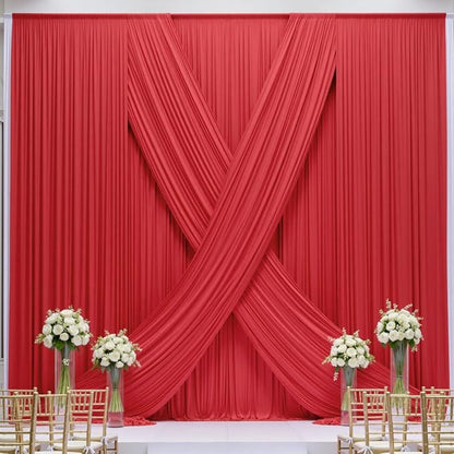 50×14ft Wrinkle Free Red Backdrop Curtain - Image 7