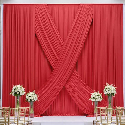 50×12ft Wrinkle Free Red Backdrop Curtain - Image 5