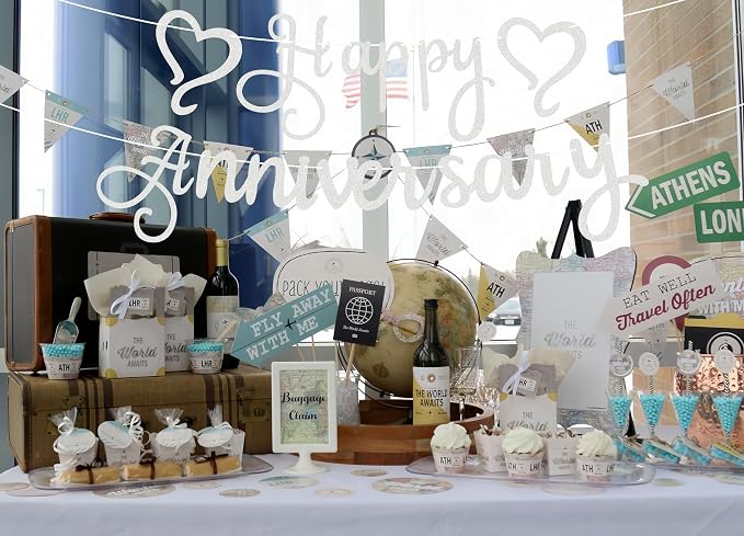 Pre-Strung Happy Anniversary Banner - Image 2