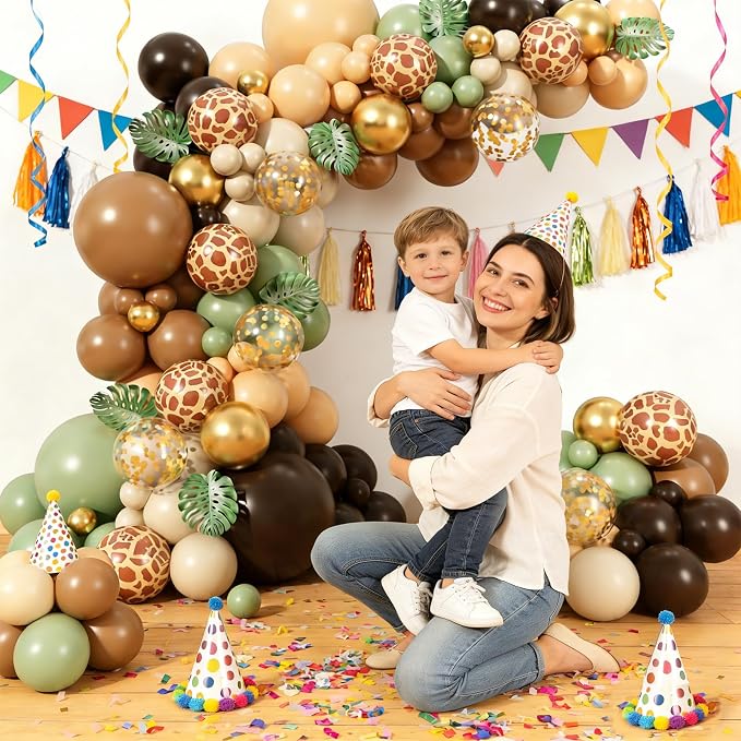 Sage Green Brown Balloon Garland Kit, Safari Balloon Garland Arch Kit - Image 4