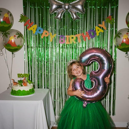 Matte Green Foil Fringe Curtain Backdrop Party Decorations 2PCS | 6.6×3.3 ft - Image 6