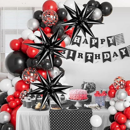 Black Star Balloons, Spike Cone Mylar Balloon - Image 2
