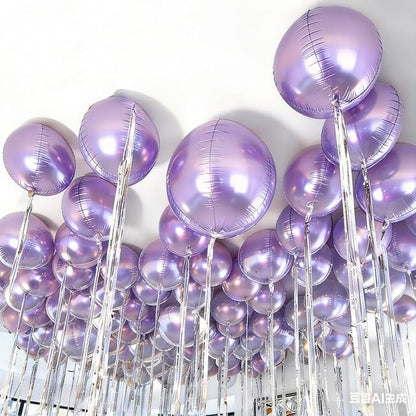12Pcs Light Purple Round Balloons Foil, Big Metallic Purple Foil Balloons - Image 5