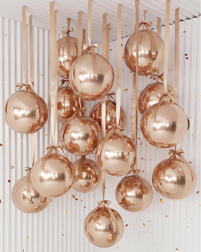 Jenaai 30 Set Round Foil Balloons Bulk 22 Inch 4d Metallic Giant Balloons Set by Jenaai