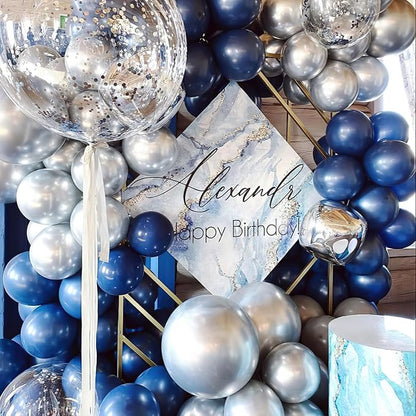 PartyWoo Navy Blue Balloons 100pcs Dark Blue Latex Helium Balloons 12 Inch | - Image 6