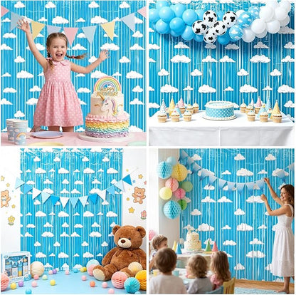 4 Packs Blue Sky Foil Fringe Curtain - Image 4