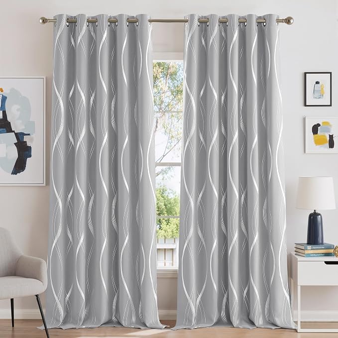NICETOWN Silver Grey Blackout Curtain Panels by NICETOWN