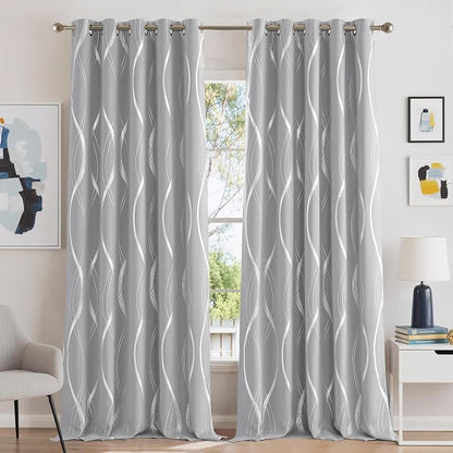 NICETOWN Silver Grey Blackout Curtain Panels by NICETOWN