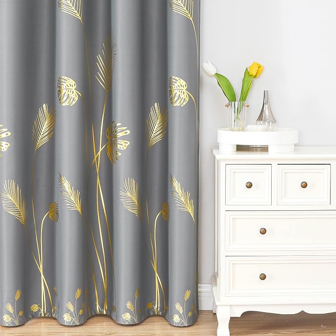 Room Darkening Grey Blackout Curtains - Image 2