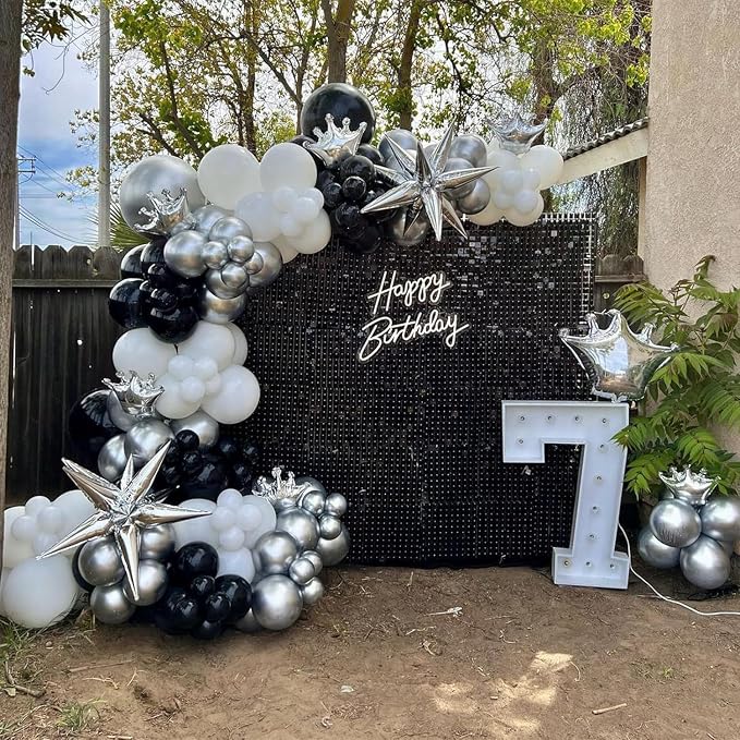 Black and Silver Balloons Arch Kit - Image 7