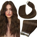 LaaVoo Tape in Hair Extensions Human Hair Tape in Extensions Medium Brown 100g Human Hair Tape in Extensions Brown Real Human Hair 22incn 40pcs