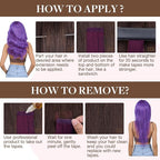 GOO GOO Tape in Hair Extensions Human Hair, Violet, 22inch 30g 10pcs, Colored Tape ins Human Hair Extensions, Silky&Soft Invisible Tape Ins, Hair Highlighted for Party