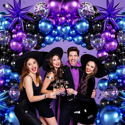 Black Purple Blue Balloon Arch Kit - Image 2