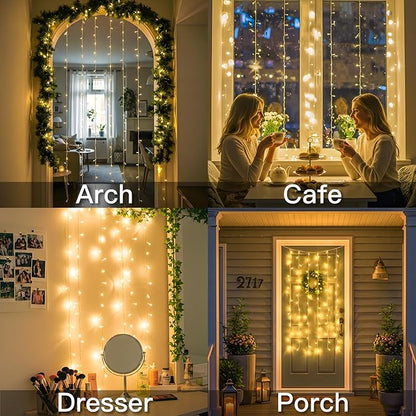 Curtain Lights for Bedroom, 90 Led Hanging String Light Outdoor, Fairy Curtain - Image 3