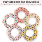 Youxuan Elastic Hair Ties for Women - No Damage, No Slip, No Pull Hair Bands - Comfortable Handmade Braided Polybands for Girls - 10-Pack Morandi Color Polyester Scrunchies